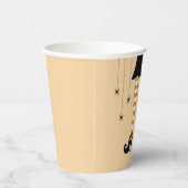 Orangefarbene Legen und graue Spinnen Halloween Pappbecher (Rechts)