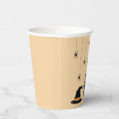 Orangefarbene Legen und graue Spinnen Halloween Pappbecher (Rechts)