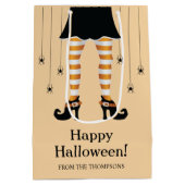 Orangefarbene Legen und Spinnen glücklicher Hallow Mittlere Geschenktüte (Rückseite)