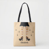 Orangefarbene Legen und Spinnen mit Namen Hallowee Tasche (Vorderseite)