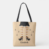 Orangefarbene Legen und Spinnen mit Namen Hallowee Tasche (Rückseite)