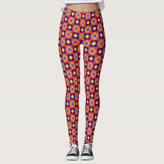 Orangefarbene Leggings (Vorderseite)