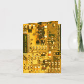 Orangefarbene Leiterplatten, elektronische Teile,  Dankeskarte (Vorderseite)