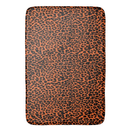 Orangefarbene Leopardrucke Badematte (Vorderseite Vertikal)