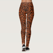 Orangefarbene Leopardrucke Leggings (Rückseite)
