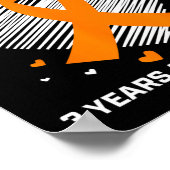 Orangefarbene Leukämie Geschenke 3 Jahre Krebs fre Poster (Ecke)