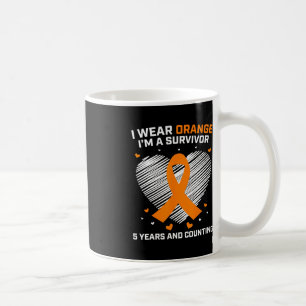 Orangefarbene Leukämie Geschenke 5 Jahre Krebs fre Kaffeetasse