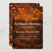 Orangefarbene Lichter alle Hände Einladung (Vorne/Hinten)