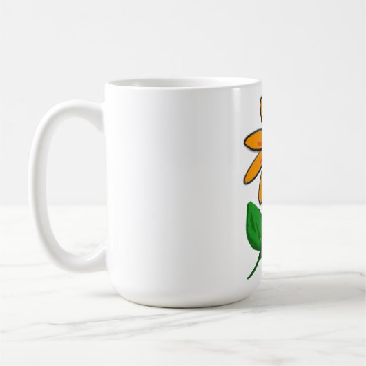 Orangefarbene Lieben wachsen Kaffeetasse (Links)