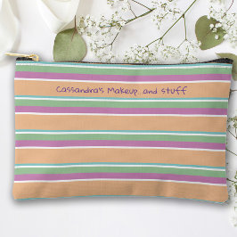 Orangefarbene, Lila, grüne Streifen Zubehörtasche