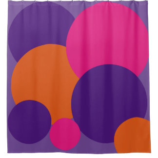 Orangefarbene, Lila und heiß rosa Polka Dots Dusch Duschvorhang