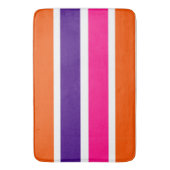 Orangefarbene, Lila und Hot-Pink-Streifen Badematte (Vorderseite Vertikal)