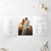 Orangefarbene Lilienhochzeit Blume Dreifach-gefaltete Programmkarte (Innenseite)