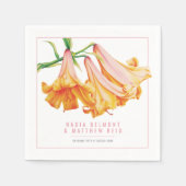 Orangefarbene Lilienhochzeit Blume Serviette (Vorderseite)