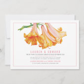 Orangefarbene Lilienhochzeit Foto Einladung (Vorderseite)