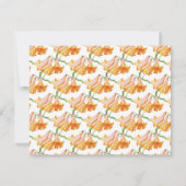 Orangefarbene Lilienhochzeit rettete das NEUE Datu Save The Date (Rückseite)