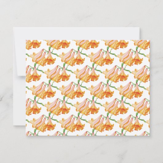 Orangefarbene Lilienhochzeit rettete das NEUE Datu Save The Date (Rückseite)