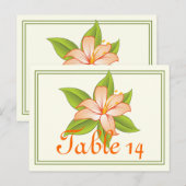 Orangefarbene Lilienhochzeit Tischnummer (Vorne/Hinten)