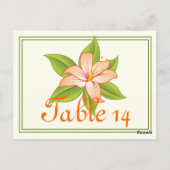 Orangefarbene Lilienhochzeit Tischnummer (Rückseite)