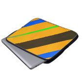 Orangefarbene Linien Laptopschutzhülle (Vorne Knopf)