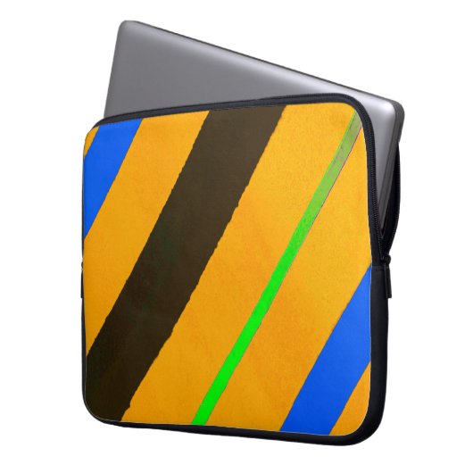Orangefarbene Linien Laptopschutzhülle (Vorderseite Links)