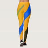 Orangefarbene Linien Leggings (Rückseite)