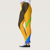 Orangefarbene Linien Leggings (Links)