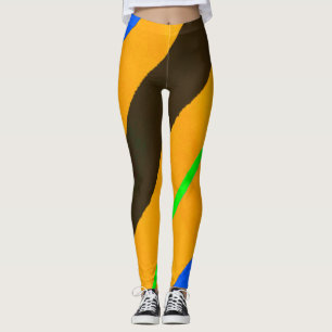 Orangefarbene Linien Leggings