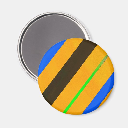 Orangefarbene Linien Magnet (Vorderseite/Rückseite)