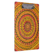 Orangefarbene Mandala Originalkunst  Klemmbrett (Rechts)