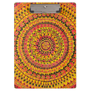 Orangefarbene Mandala Originalkunst  Klemmbrett