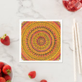 Orangefarbene Mandala Originalkunst Serviette (Beispiel)