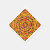Orangefarbene Mandala Originalkunst Serviette (Ecke)