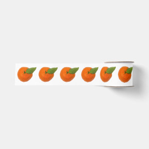 Orangefarbene Mandarine mit grünem Blattgrosgrain Ripsband