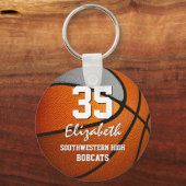 Orangefarbene Mannschaft färbt Jungs Basketball Schlüsselanhänger (Vorderseite)