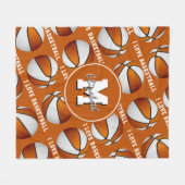 Orangefarbene Mannschaftsfarben I Liebe Basketball Fleecedecke (Vorderseite (Horizontal))