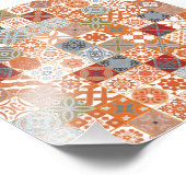 Orangefarbene marokkanische Fliesen Fotodruck (Ecke)