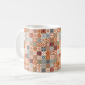 Orangefarbene marokkanische Fliesen Kaffeetasse (Vorderseite Links)