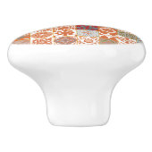 Orangefarbene marokkanische Fliesen Keramikknauf (Seitenansicht)