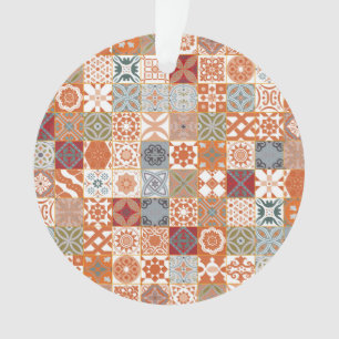 Orangefarbene marokkanische Fliesen Ornament