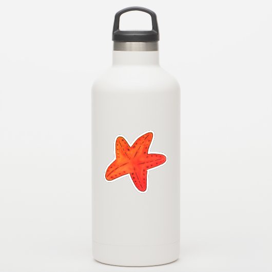 Orangefarbene Meereskreatur Aufkleber (Wassserflasche)