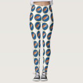 Orangefarbene Meeresschildkröte mit Goldrahmen Leggings (Vorderseite)