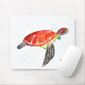 Orangefarbene Meeresschildkröte Mousepad (Mit Mouse)