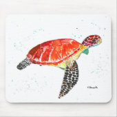Orangefarbene Meeresschildkröte Mousepad (Vorne)