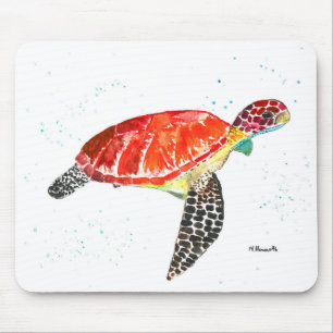 Orangefarbene Meeresschildkröte Mousepad