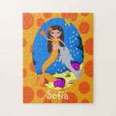 Orangefarbene Meerjungfrau mit Dolphin Puzzle (Vertikal)