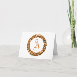 Orangefarbene Mit Monogramm Mitteilungskarten