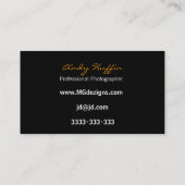 orangefarbene Mod-Fotografie, Kamera Visitenkarte (Rückseite)