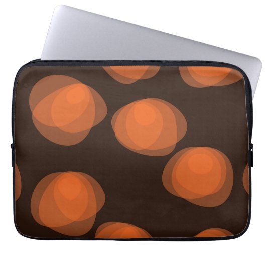 Orangefarbene, moderne, coole, trendige abstrakte  laptopschutzhülle (Vorderseite)