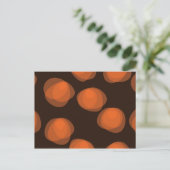 Orangefarbene, moderne, coole, trendige abstrakte postkarte (Stehend Vorderseite)